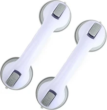 (2 Pack) Shower Handle 12 inch Grab Bars for Bathtubs and Showers Suction -B10