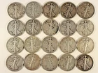 NICE LOT OF 20 WALKING LIBERTY HALF DOLLAR BETTER CONDITION FINE DETAILS 90% USA