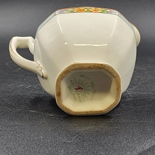 Jarra de jarabe crema azul Nebraska Inglaterra borde azul acento floral J&G Meakin - Imagen 6 de 11