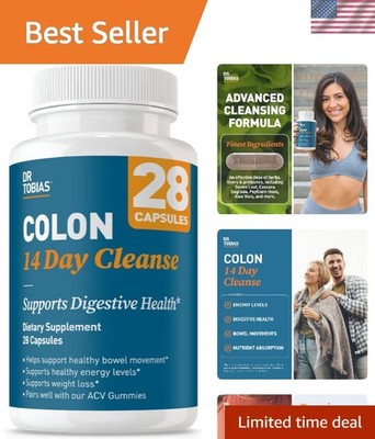 Effective Colon Cleanse Supplement - Constipation Relief & Gut Detox - 28 Count