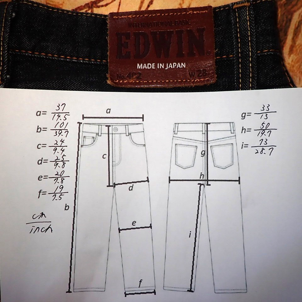 EDWIN 402 International Basic Size 28 Distressed … - image 21