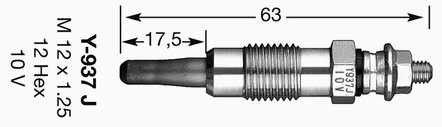 7503 ENGINE GLOW PLUGS NGK 2PCS FOR FORD ESCORT VII,MONDEO II,ESCORT '95,FIESTA - Picture 2 of 5