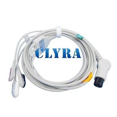 Mindray MEC1200 Direct-Connect 3-lead ECG Cable Pinch AHA Compatible 1.8meter