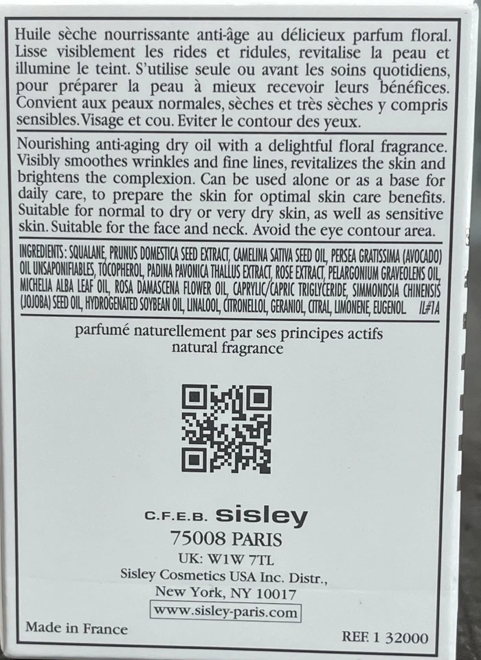 Sisley Black Rose Precious Face Oil Anti-Aging Nutrition 0.84oz./25ml New In Box - Image 3 of 4