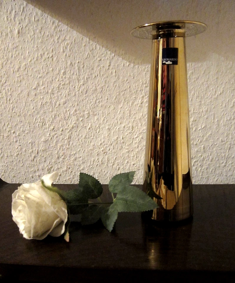 LEONARDO moderne Vase Rosenvase mundgeblasenes Glas , vergoldet