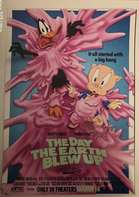 Der Tag, an dem die Erde explodierte - Filmposter A3 Daffy Duck porky Mops Looney Tunes 