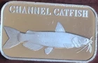 1996 Silver Town Channel Catfish 1oz.999 Fine Silver Bar,Fresh Water Fish Series