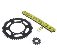 2003-04, 07-14 Yamaha YZ450F Yellow Non O Ring Chain & Sprocket Black 13/52 120