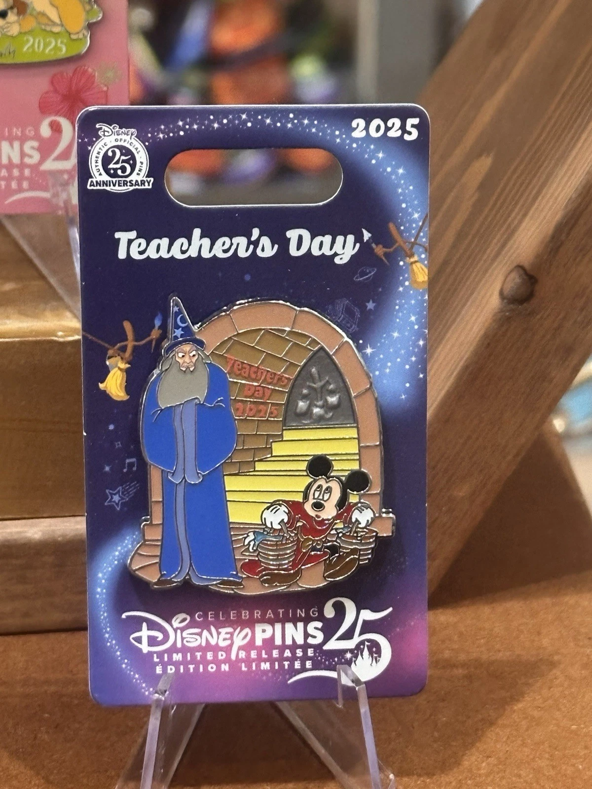 New Disney 2025 Teacher's Day Pin Fantasia Sorcerer Mickey Mouse and Yensid