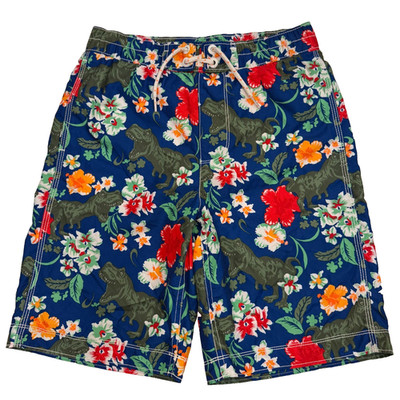 Gap Kids Boys Dinosaur Hibiscus Floral Swim Board Shorts Size XXL 14-16 NWOT