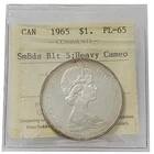 1965 SmBds Blt 5 Type 2 Canada Silver Dollar ICCS PL-65 Heavy Cameo