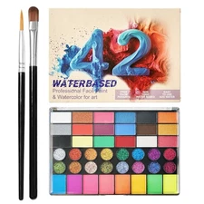 Professional Face Painting Kit for Kids – 42 Color Water Activated Facepaint 
