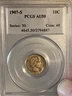 1907 S BARBER DIME 10C AU50 PCGS VALUE $150