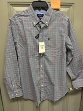 NWT Chaps Ralph Lauren Plaid Easy Care Button Front Shirt Size M