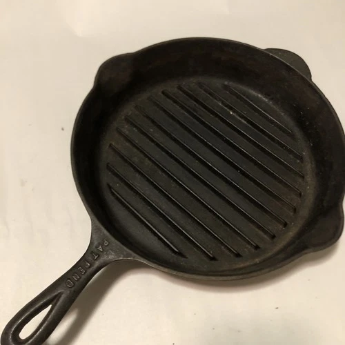 Vintage Lodge Cast Iron Axford Broiler Skillet Pan Single Notch Nice! Pat Pend