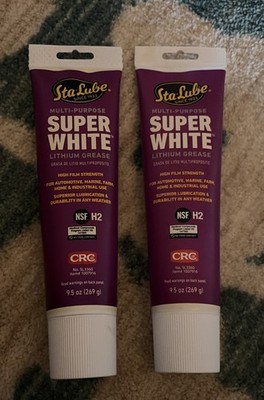 Sta-Lube Super White Multi-Purpose Lithium Grease 9.5Oz NEW SL3360 NSF-H2 2Lubes