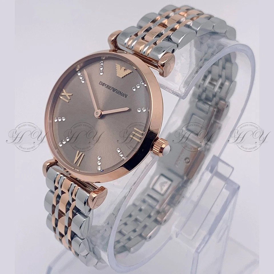 New In Box Emporio Armani AR1840 Two Tone Gianni Stainless Steel Ladies Watch - image 3 of 4