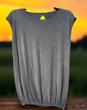 A Pea in the Pod Maternity Blue V-neck Tie Acid wash Sleeveless Top Size X Small