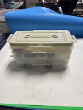 Vintage Sewing Box Thread Storage Stackable With Spools And Accessories