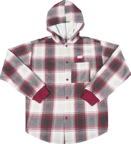 Supreme Nike Plaid Hooded Sweatshirt Burgundy Size Large Supreme Nike Plaid Hooded Sweatshirt Burgundy Size Large