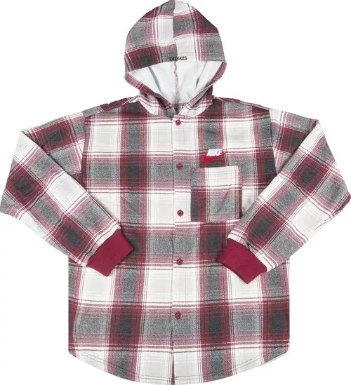 Supreme nike plaid hooded sweatshirt black discount