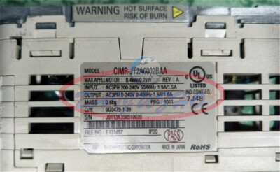 1PC Yaskawa Inverter J1000 CIMR-JT2A0002BAA 0.4KW/0.2KW Used