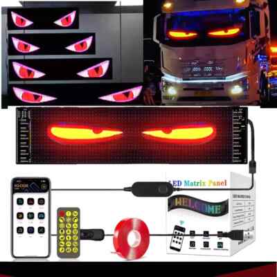 LED Matrix Panel USB 5V Scrolling Bright RGB Light Sign for Car Bluetooth App