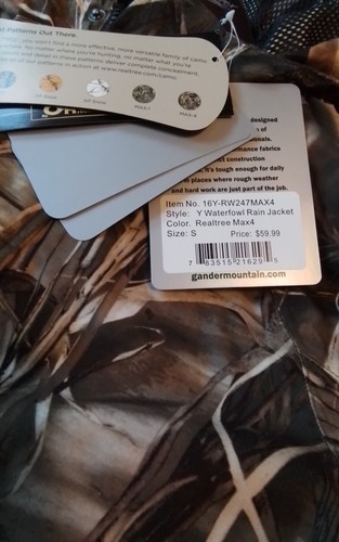 Gander Mountain Guide Series Rain Jacket Max 4 Small RealTree Camo Hunting Gear - Picture 5 of 9