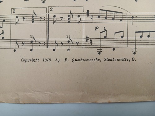 Vecchio Spartito Virginia palka B. Quattrociocche Edition for armonica anno 1918 - Picture 3 of 3