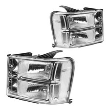 Headlampss Assembly For 2007-2013 Gmc Sierra 1500 2500 Hd 3500 Hd Chrome Lamp