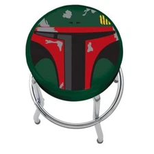 Boba Fett Garage Stool Padded Seat Chrome Legs Star Wars Shop Workbench Chair