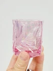 Fenton 2000 Cotton Candy PINK Iridescent Tealight Votive Art Glass Candle Holder