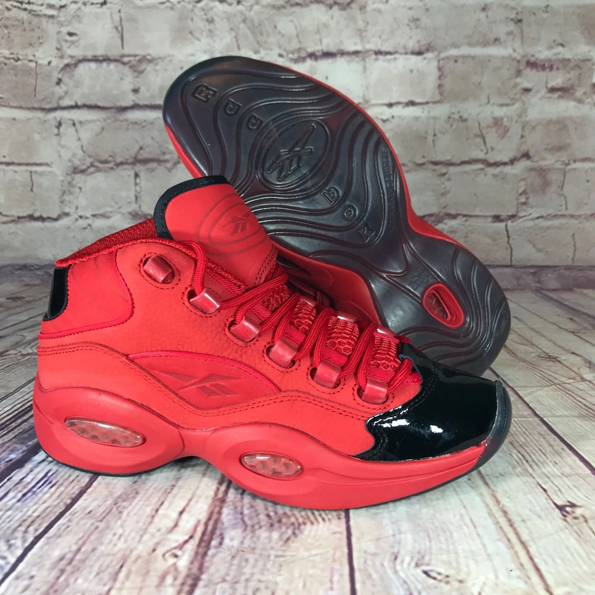 Reebok Question Mid Heart Over Hype Red Black FX4015 eBay