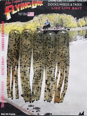 Five 4'' Grey with Black Speck Alex Langer's Flying Lures. Hooks not  included | eBay