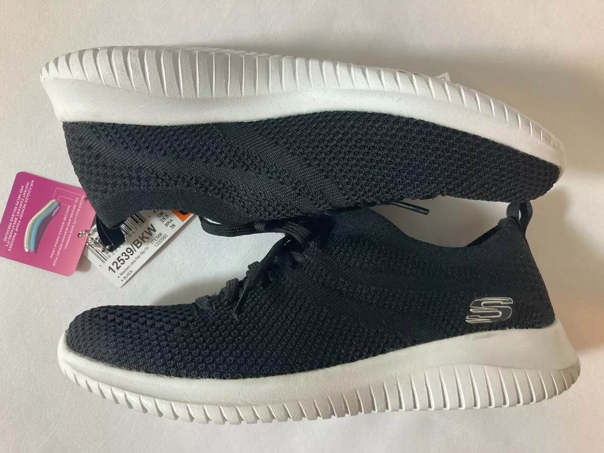 Skechers Skech Knit Air Cooled Memory Foam Black Shoe Ultra Flex