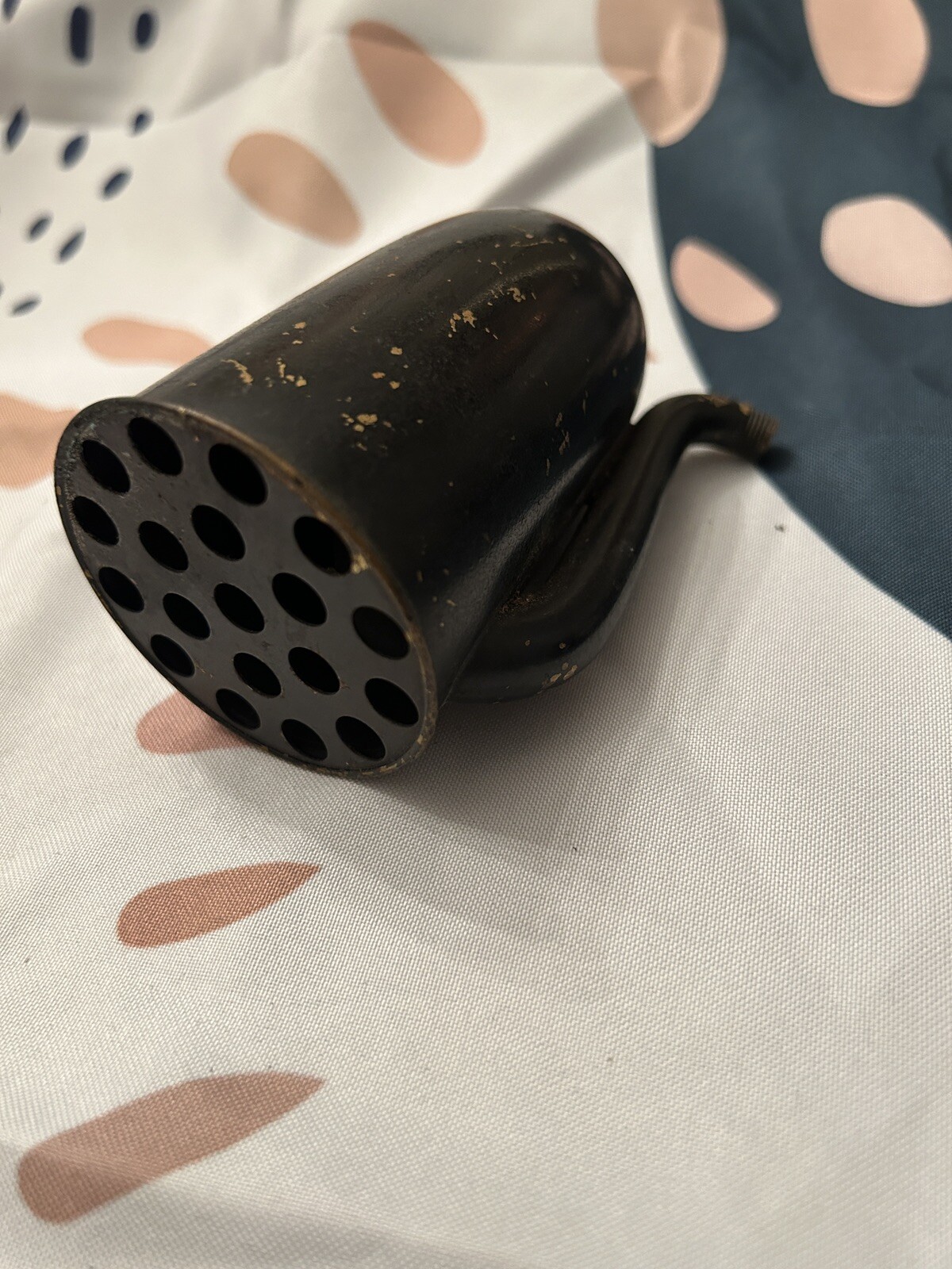 Rare TURN OF THE CENTURY Antique Metal Dome Hearing Horn Trumpet RUSTIC