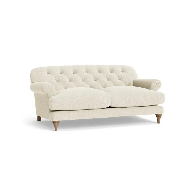 Loaf Medium Truffle Sofa In Clotted Cream clever laundered linen