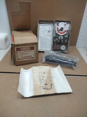 New  Dayton 5X437 Timer Automatic Setback Control 24 Hour Temp Schedule 