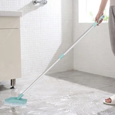 Long Handle Floor Scrub Brush Kitchen Bathroom Brush with Rotatable Head