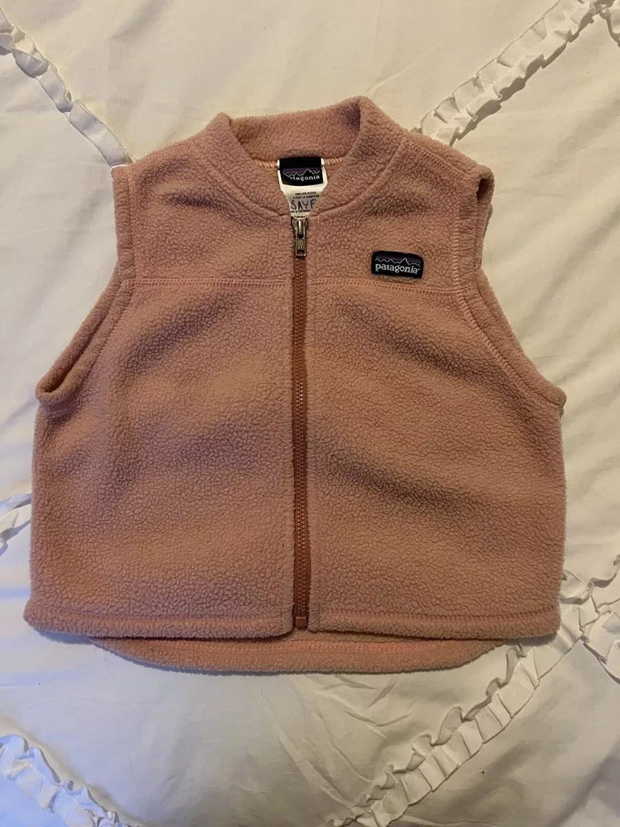 Patagonia Vintage Synchilla Fleece Pink Zip Vest Baby Infant 18 Months