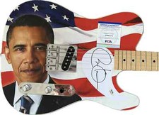 president BARACK OBAMA signed ART full size ELECTRIC GUITAR  1/1  PSA/DNA loa