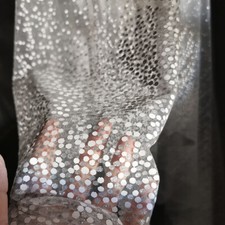 Glitter Dotted Sheer Mesh Fabric By The Meter for Wedding Prom Dress Tutu Skirt