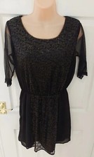 NEXT black sequin sheer sparkle evening cocktail dress 8