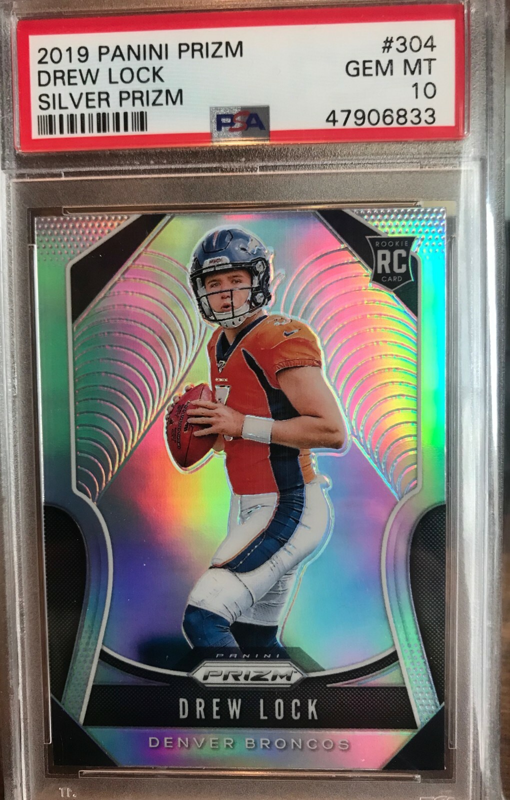 2019 Panini Prizm #304 Drew Lock Silver Prizm Rookie Card PSA10🔥 🔥