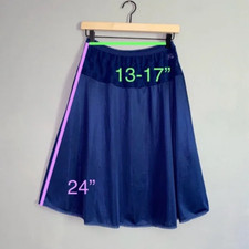 1X BESTFORM Vintage Nylon Half Slip Lace Top Trim Vtg Navy Blue