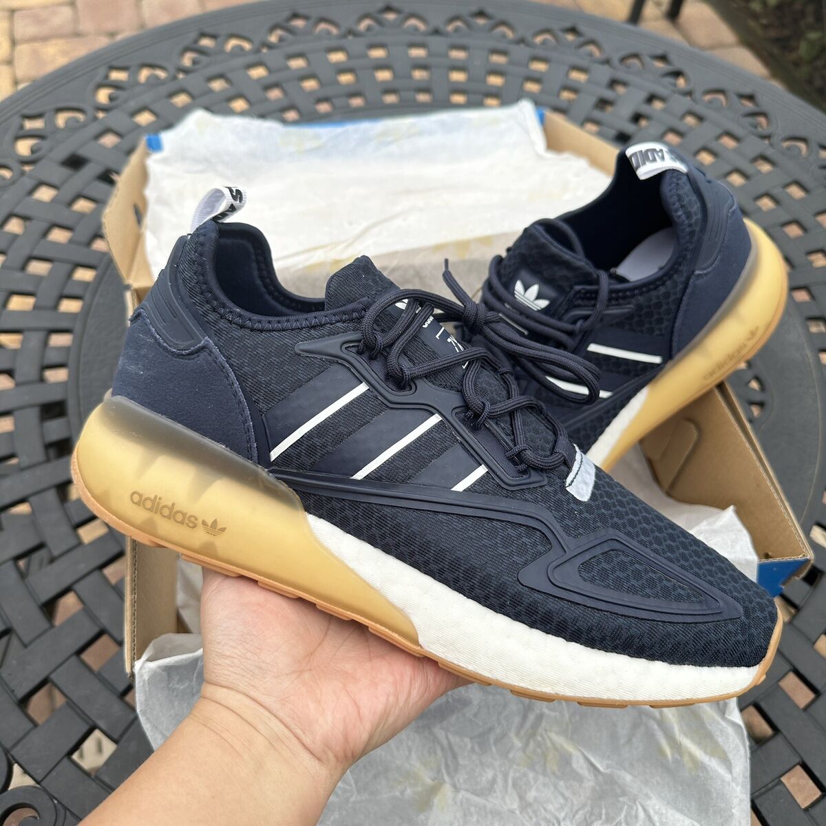 Adidas ZX 2K Boost Legend Ink Gum Men's Athletic Shoes Adidas ZX 2K Boost Legend Ink Gum Men's Athletic Shoes