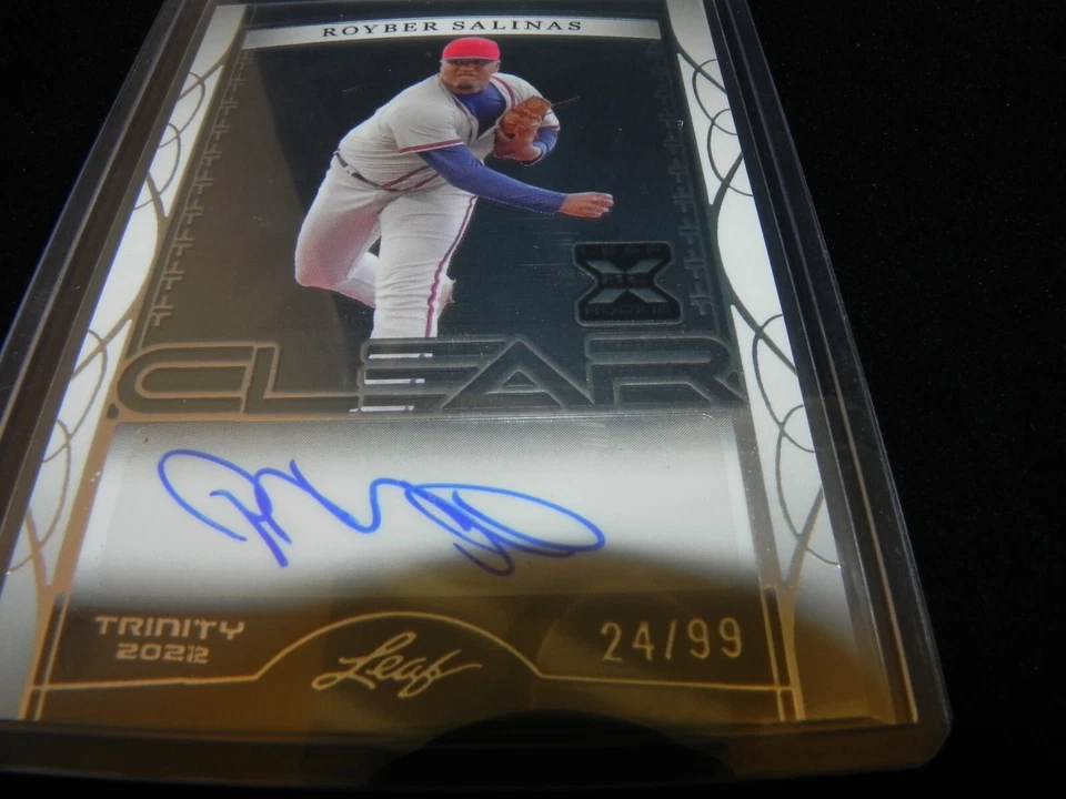 2022 Leaf Trinity - Clear Autographs Silver Foil RC Auto Royber Salinas /99 - Image 2 of 3