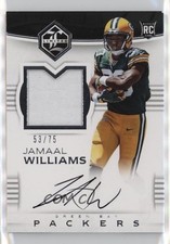 2017 Limited Rookie Spotlight Silver 53/75 Jamaal Williams #118 Patch Auto 09q5
