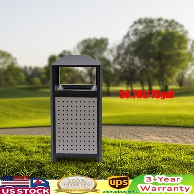 15Gallon Commercial Outdoor Trash Can Large Site Lot Garbage Waste Container