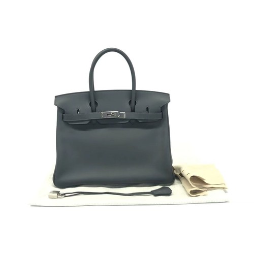AUTH Hermès Birkin 30 Graphite Grey Jonathan Leather PHW Top Handle Bag1